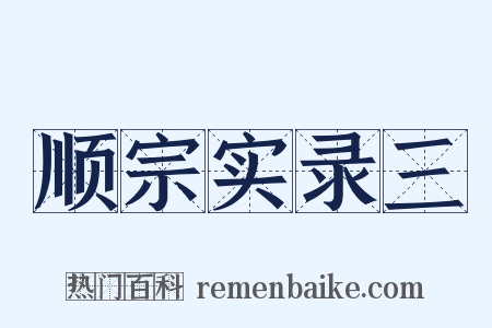 顺宗实录三是什么意思的图片